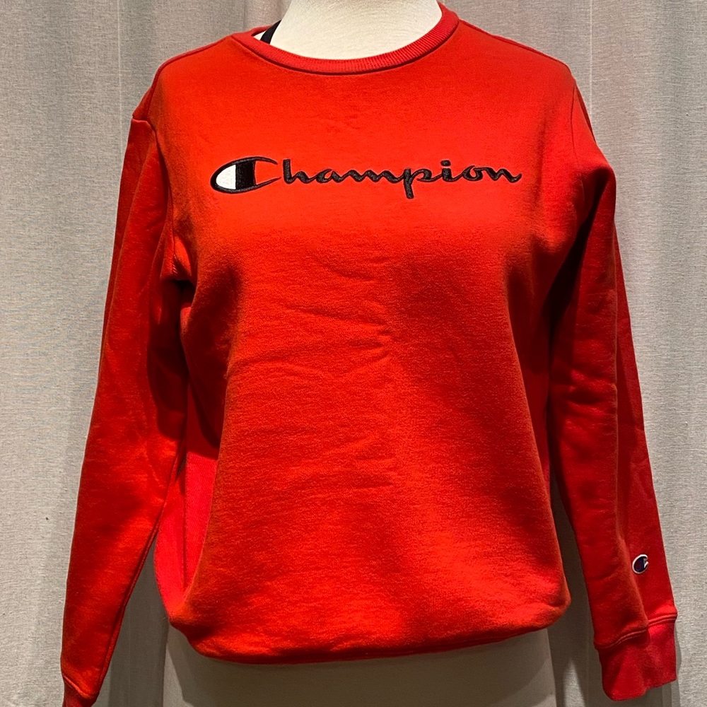 Brand new red Champion crewneck